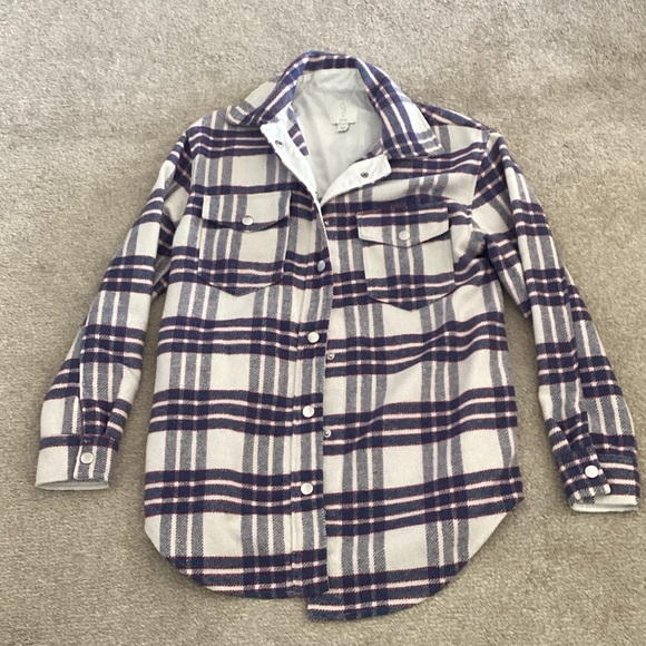 Joie Casual Purple and White Plaid Shirt small - Picture 4 of 6